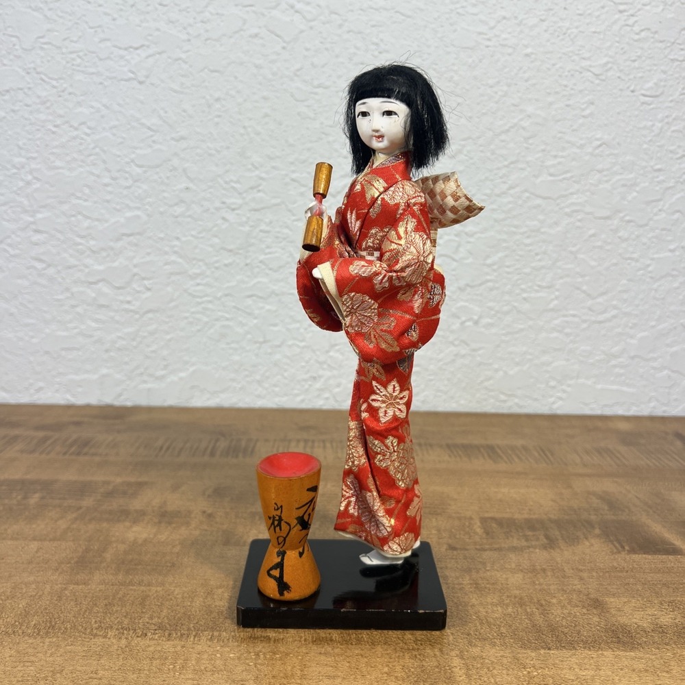Vintage Japanese Kokeshi Hietsuki Ningyo‎ Kihara Doll Kimono Geisha